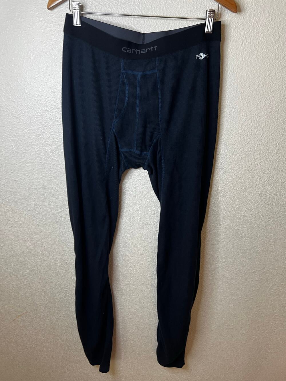 Carhartt navy blue thermal mid weight base layer pants longjohns MENS LARGE TALL